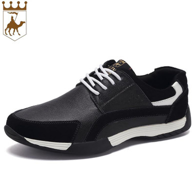 BACKCAMEL Male Shoes Casual Fashion Men's Genuine Leather Comfortable Shoes Lace-up Loafers British Business Flat Shoes for Man