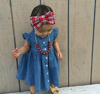 Girl Denim Princess Pageant Party Casual Tulle Tutu Dress Kids Infant Baby Girls Dresses Casual Cute Sleeve