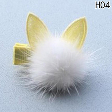 Giraffita Lovely Rabbit Ear Hair Ball Baby Hairpins Kids Hair Clips Princess Barrette Children Headwear Girls Hair Accessories