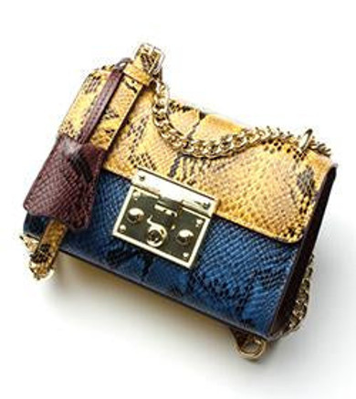 Genuine Leather Serpentine Handmade Luxury Patchwork Women Shoulder Bags Small Women Cross body bag snake skin women satchel bag