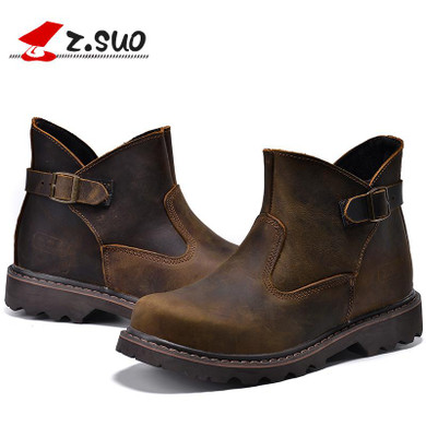 Genuine Leather Men Boots Winter Shoes Vintage Winter Boots Men Top Quality