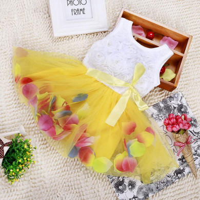 DreamShining Summer Baby Girl Dress Bow Floral Girls Princess Dresses Baby 1 Year Birthday Dress Ball Gown Children Clothes