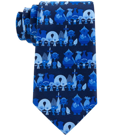 Dreamworks Horizontal Trolls Necktie Navy Classic
