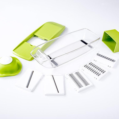 Adjustable Mandoline Slicer with 4 Interchangeable Stainless Steel Blades -Vegetable Cutter Peeler Slicer Grater BOX