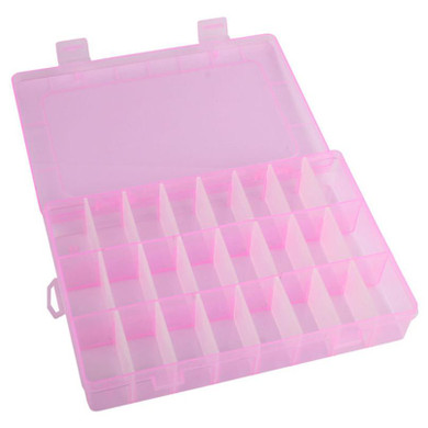 Adjustable 24 Compartment Plastic Storage Box Jewelry Earring Case Wholesale Free Shipping 30Raug2 #3T5