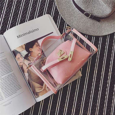 ADIYATE Transparent Bags for Women Messenger Bags Clear Pudding Shoulder Beach Bag Bolsa Fashion Transparent Handbags Cheap
