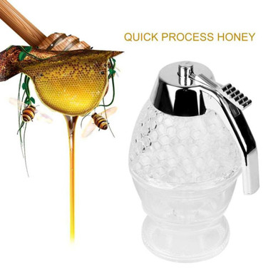 Acrylic Transparent Honey Dispenser Jar Container Cup Juice Syrup Kettle With Lid Stand Pot Kitchen Tools 15cm*8cm