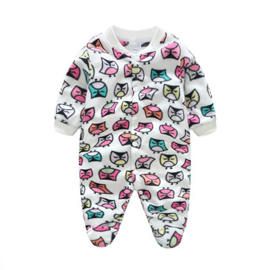 Cartoon Baby Rompers Fleece Long Sleeve Newborn Baby Costume Girl Boys Jumpsuit Clothing Spring Autumn Rompers Body Baby Clothes