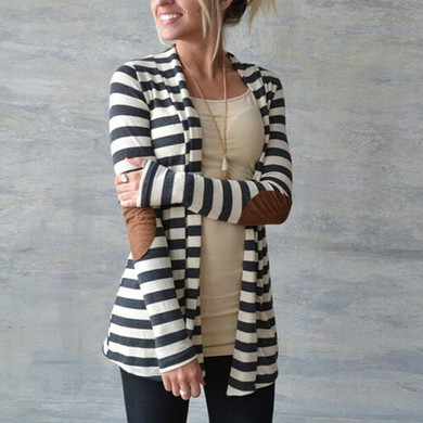 Cardigan Elbow Patchwork Knitted Sweater