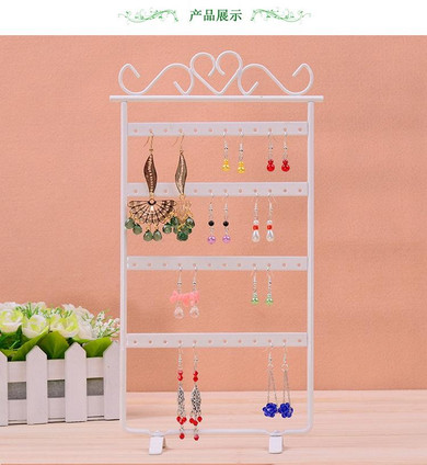 Iron Four Layer Earrings Jewelry Standing Rack Shelf Jewelry Storage Rack Holder Jewelry Organizer Metal Stand Organizer Holder