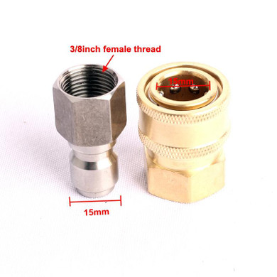 A Set 3/8 Inch High Pressure Quick Connector Garden Irrigation Brass Connector Water Gun Copper Fitting