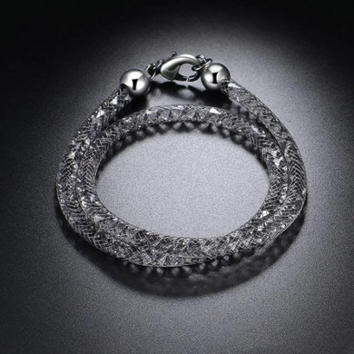 Crystal Mesh Bracelet Black