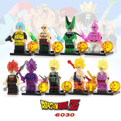 9PCS Building Blocks Legoingly Dragon Ball Z Figures Goku Vegeta Perfect Cell Majin Buu Gohan Bulma Bardock Bricks Kids Toys
