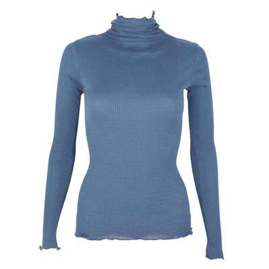 90%Natural Silk 10%Cotton Women pullovers Turtleneck rib knit shirt long sleeve Solid sweater Basic top 2016 Fall Winter