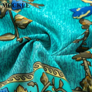 MCCKLE Summer Women Print Party Dress Bohemian half sleeve beach lace-up Casual dress Baroque Mini Straight Beach Dress Boho