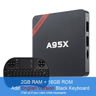 Max 2GB RAM+16GB ROM NEXBOX A95X Smart Android TV Box Android 6.0 Amlogic S905X Quad core 64Bit WiFi 4K HD Media Player PK X96