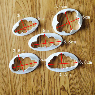 LINSBAYWU 5 pcs Fondant cutter cloud plastic cake/cookie/buscuit cutter fondant mold fondant cake decorating tools sugarcraft