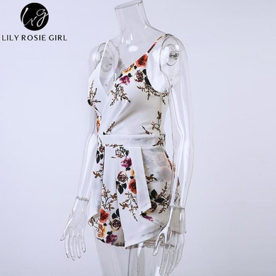 Lily Rosie Girl Floral Print Boho Summer Party Romper