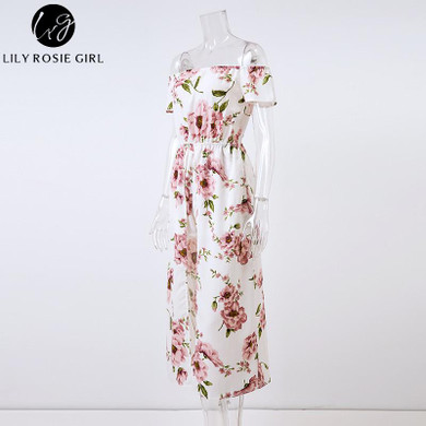 Lily Rosie Girl Boho Floral Off Shoulder Summer Romper for Women