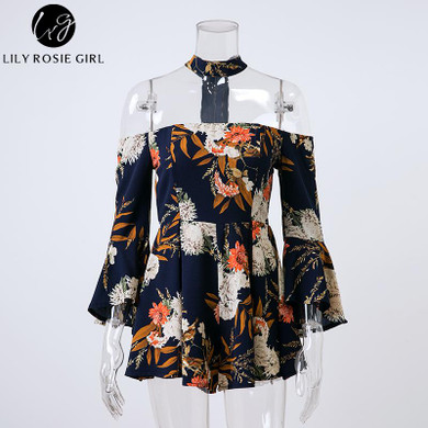 Lily Rosie Girl Boho Off Shoulder Mini Dress for Summer 2017