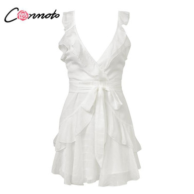 Lily Rosie Girl Yellow Ruffled Bohemian Beach Dress for Women
