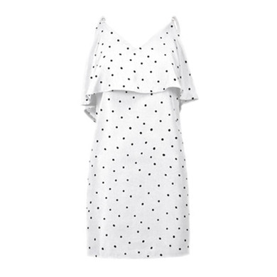 2018 Polka Summer Dress Sling V-neck A-line Women Mini Dress Straps Dot Chiffon Dresses Vestidos Party Dress Street Wear