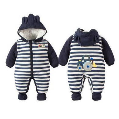 2018 Newborn Rompers Winter cotton Thick Warm Baby boy girl Clothes baby Long Sleeve Hooded Jumpsuit Kids Outwear for 0-24M