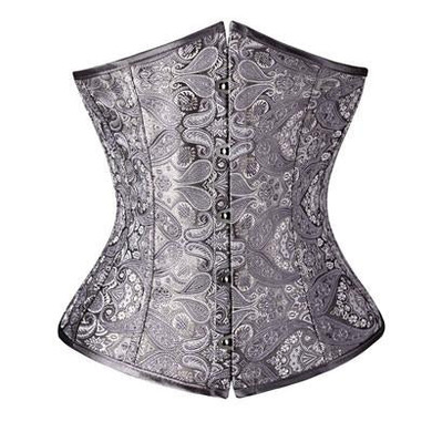 Floral Vintage Underbust Corset Waist Trainer Top for GOTH Style - Plus Size Lace-Up Bustiers S-2XL - Check Our Size Chart for Perfect Fit