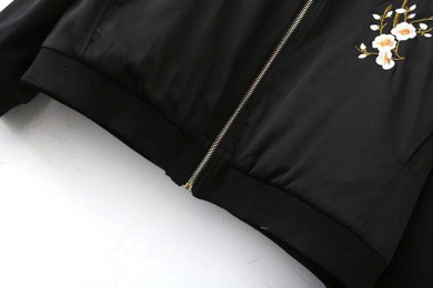 Floral Bird Bomber Jacket for Women - Stylish Black College Coat & Ethnic Outerwear for 2016