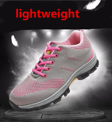 Women's Lightweight Steel Toe Safety Boots - Anti-Smashing, Puncture-Resistant Air Mesh Work Shoes for Ultimate Protection