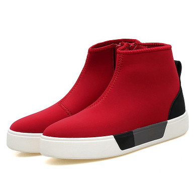 Stylish High Top Zipper Ankle Boots for Men - Comfortable Casual Walking Flats for Autumn Winter