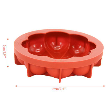 FILBAKE Kitchen 8 Petals Circular Wine Red Silicone Mousse Moulds Pan Cake Mold Baking Molds Decorating Tools