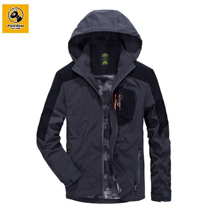 Field Base Men's Winter Jackets Mens Causal Coat Hooded Outerwear Jacket Windbreaker Sportswear Overcoats Plus Size 71J60311A
