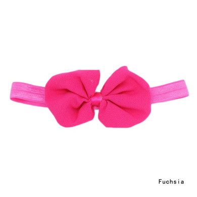 New High Quality 1pc 14 Colors Chiffon Bowknot Headbands Solid Color Girl Elastic Hair Bands Drop shipping