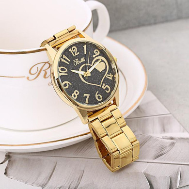 New Heart Gold Watch Women Watches Golden Clock Female Ladies Quartz Watch Wrist Quartz-watch Montre Femme Relogio Feminino