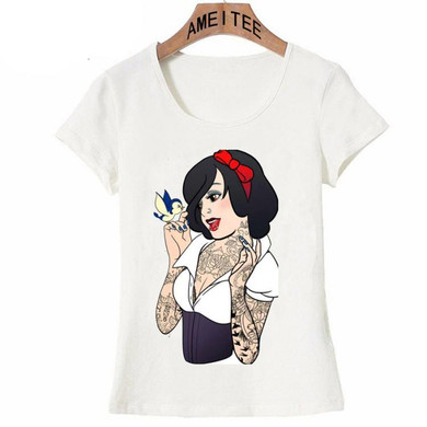 New harajuku summer fashion women T-Shirt Alice's cartoon girl T Shirt Novelty Design casual female Tops cute princess Tee