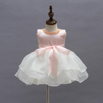 Summer Baby Girl Christening Gown 1 Year Girl Baby Birthday Dress Baptism Dress Beading Party Dress for Infant Girl