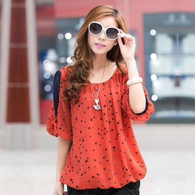 Summer Autumn Fashion Tops Polka Dot Print Chiffon Blouse Casual Plus Size Shirts Women Clothing Blusas Camisas Femininas
