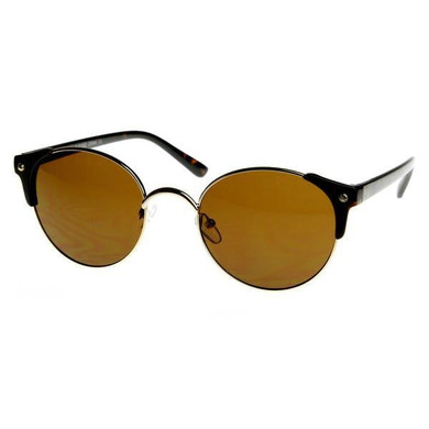 Steampunk Dapper Vintage Round Horned Rim Sunglasses