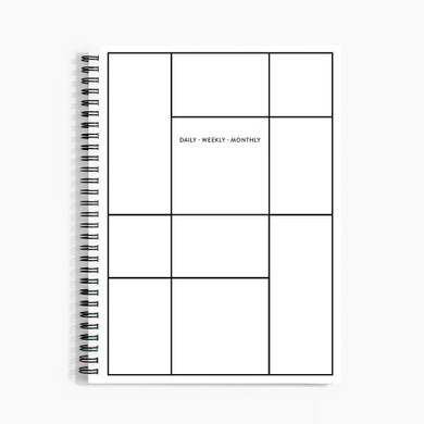 Daily Weekly Monthly Planner in Linework