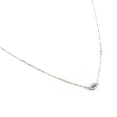 CZ MINI EVIL EYE PENDANT NECKLACE