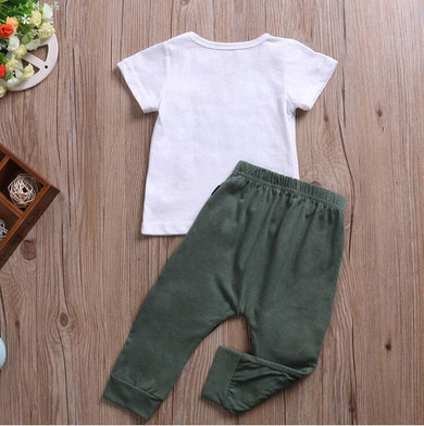 Cute Toddler Kid Baby Boys Clothes Sets T-shirt Top Short Sleeve Cotton Pants Outfits Clothing Set Boy