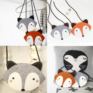 Velishy 1PC Fox design girls messenger bag baby accessories girls Mini Lovely Children one shoulder bag coin purse cute