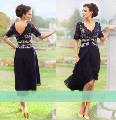 ANTI Navy Blue Elegant Cocktail Dresses Lace Robe De Vestidos De Coctel Evening Party Short Gowns For Graduation Sweet 16 Years