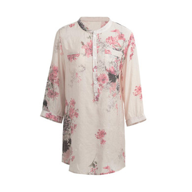 ANSELF 5XL Autumn Women Vintage Floral Printed Blouse Elegant 3/4 Sleeve Plus Size Women Casual Blouses Long Shirt Tops Blusas