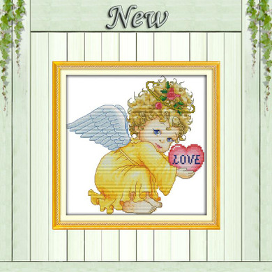 Angel baby boy girl love home decor paintings counted print on canvas DMC 11CT 14CT Cross Stitch kits embroidery needlework Sets