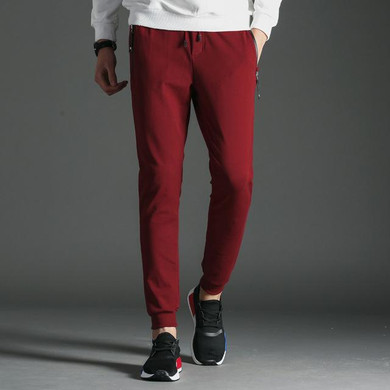 Anbican Fashion Mens Red Joggers Sweatpants 2017 Spring Brand New Drawstring Skinny Sweatpants for Men Slim Fit Casual Pants 4XL