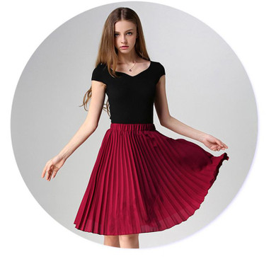 ANASUNMOON Women Chiffon Pleated Skirt Vintage High Waist Tutu Skirts Womens Saia Midi Rokken 2016 Summer Style Jupe Femme Skirt