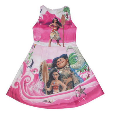Amuybeen Girls Dress 2017 New Summer Moana Dress Costume Baby Girl Princess Children Clothing Blue Halloween Party Kids Clothes