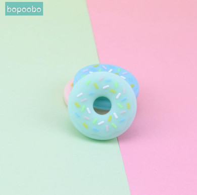 Bopoobo Baby Nursing Accessories Chewing Silicone Donuts Crib Sensory Toys DIY Jewelry Teething Accessories Baby Teether